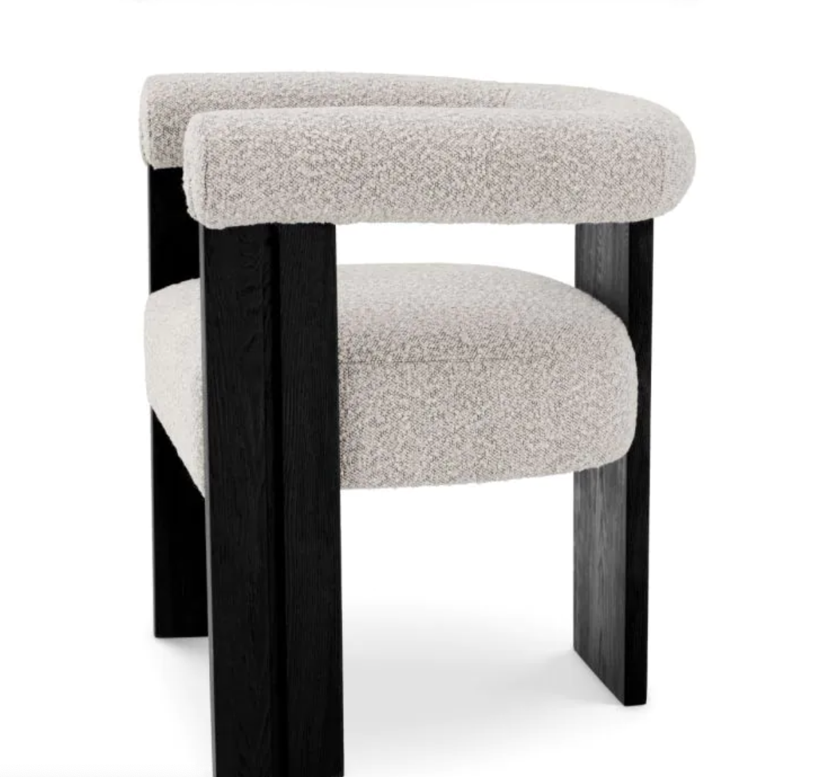 PERCY DINING CHAIR in Bouclé grey | black finish image 2