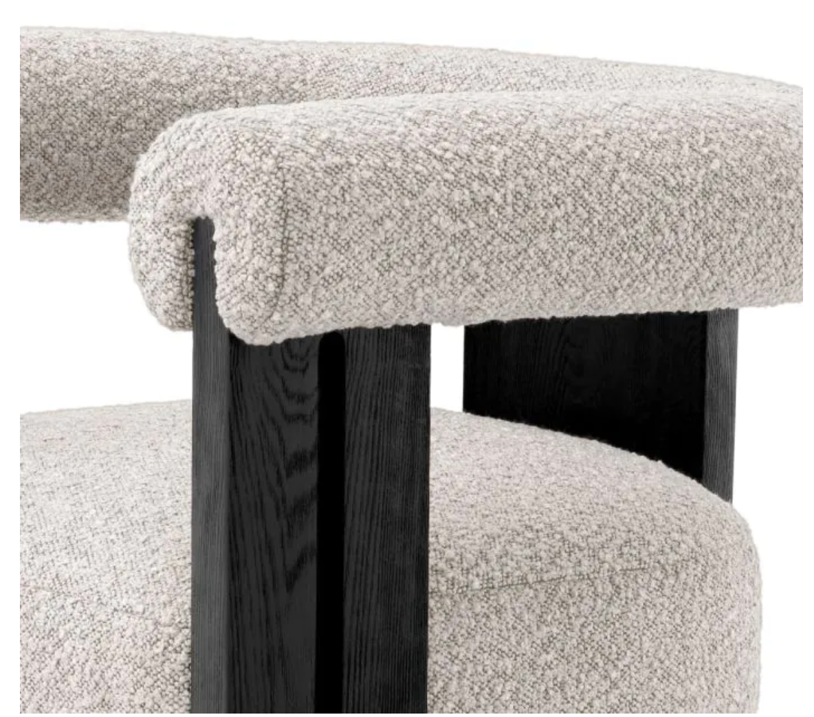 PERCY DINING CHAIR in Bouclé grey | black finish image 4
