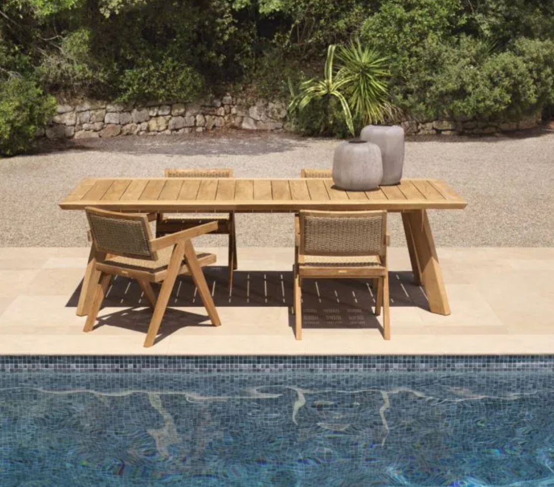 NICLAS OUTDOOR DINING CHAIR in Natural Teak - Pair of 2 image 1