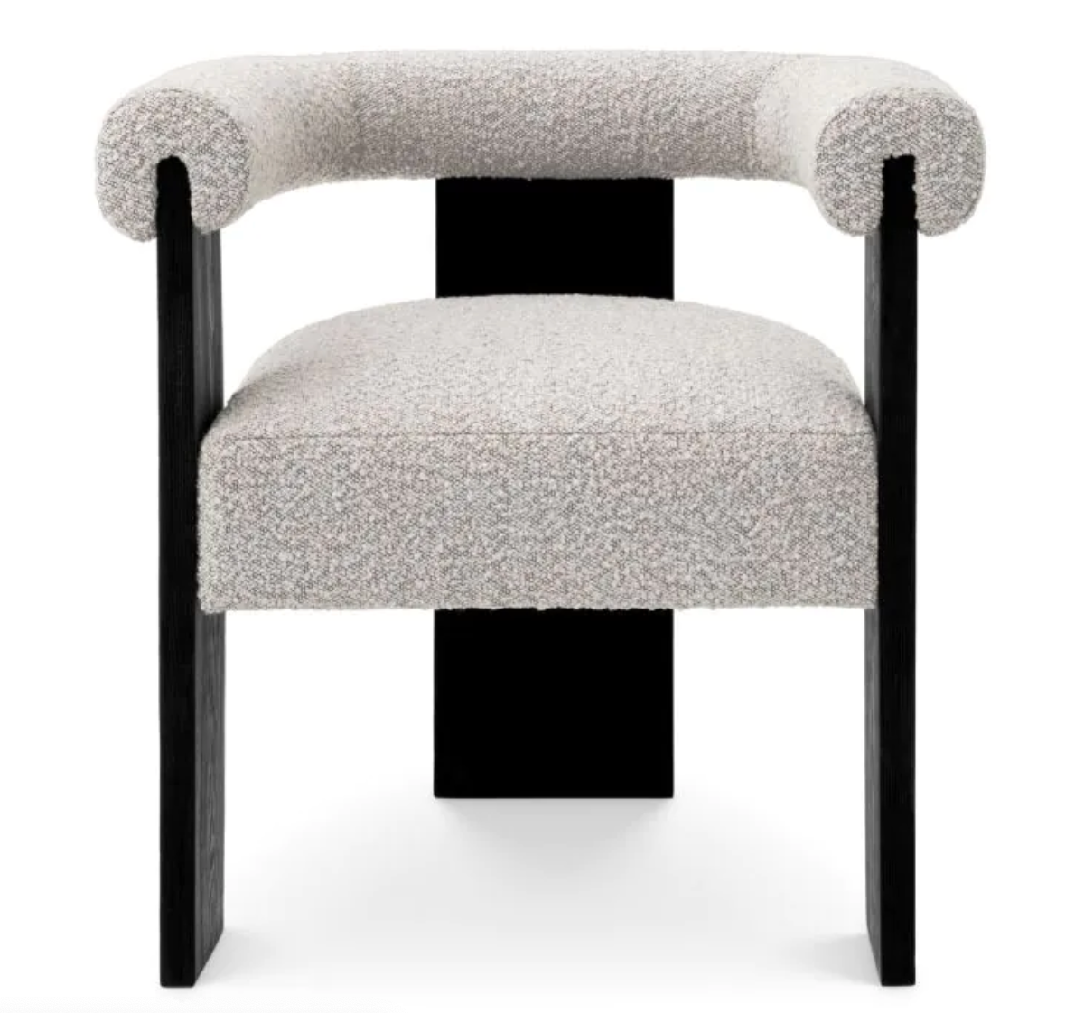 PERCY DINING CHAIR in Bouclé grey | black finish image 1