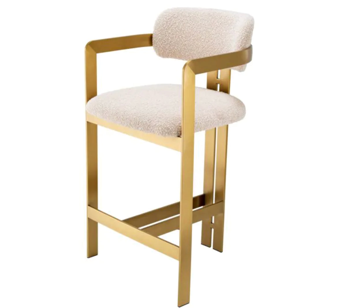 DONATO COUNTER STOOL Brushed brass finish | bouclé cream image 4
