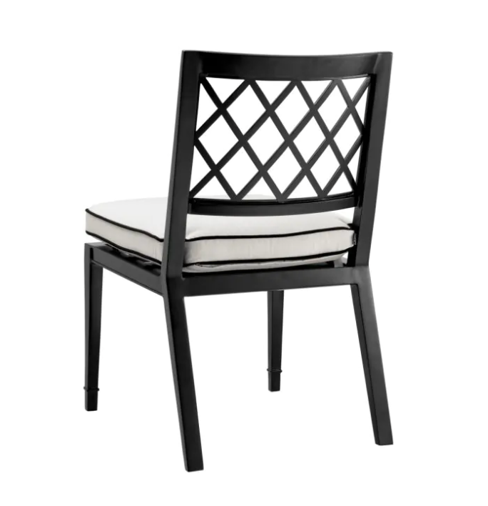 PALADIUM ARMLESS OUTDOOR DINING CHAIR in Black - Pair of 2 image 2