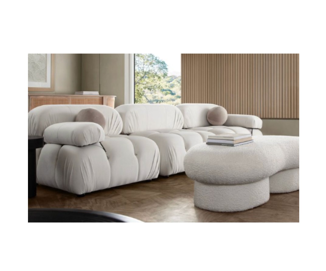BELLINI SOFA in Light Cream - 3 Piece (Reproduction) image 0