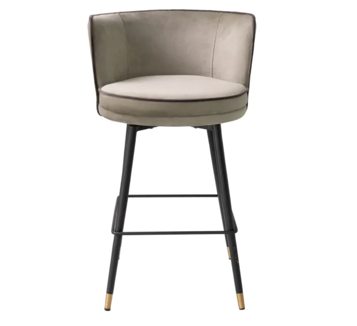GRENADA COUNTER STOOL in Savona Greige Velvet (Pair of 2) image 1
