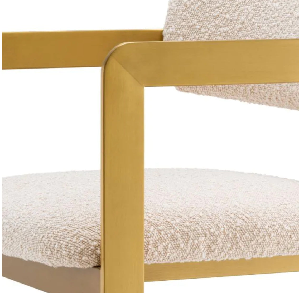 DONATO COUNTER STOOL Brushed brass finish | bouclé cream image 2