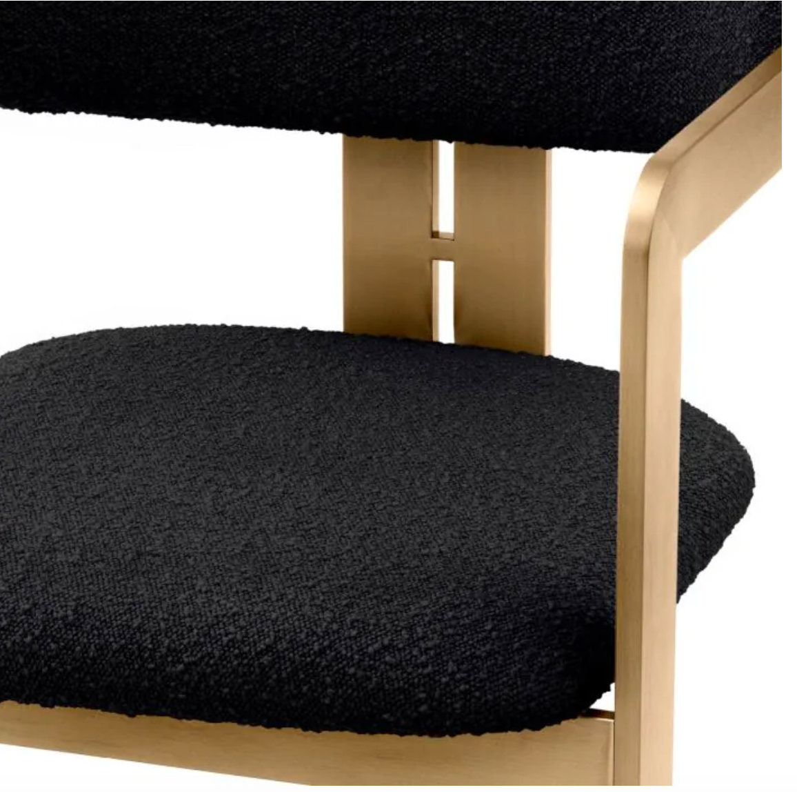 DONATO DINING CHAIR Brushed brass finish | bouclé black image 2