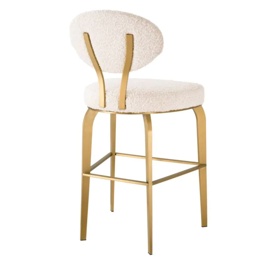 DORREGO COUNTER STOOL Bouclé cream | brushed brass finish image 3