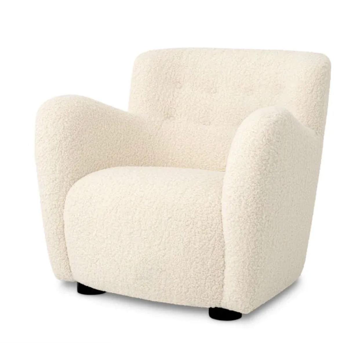 BIXBY ACCENT CHAIR in Faux shearling | black feet