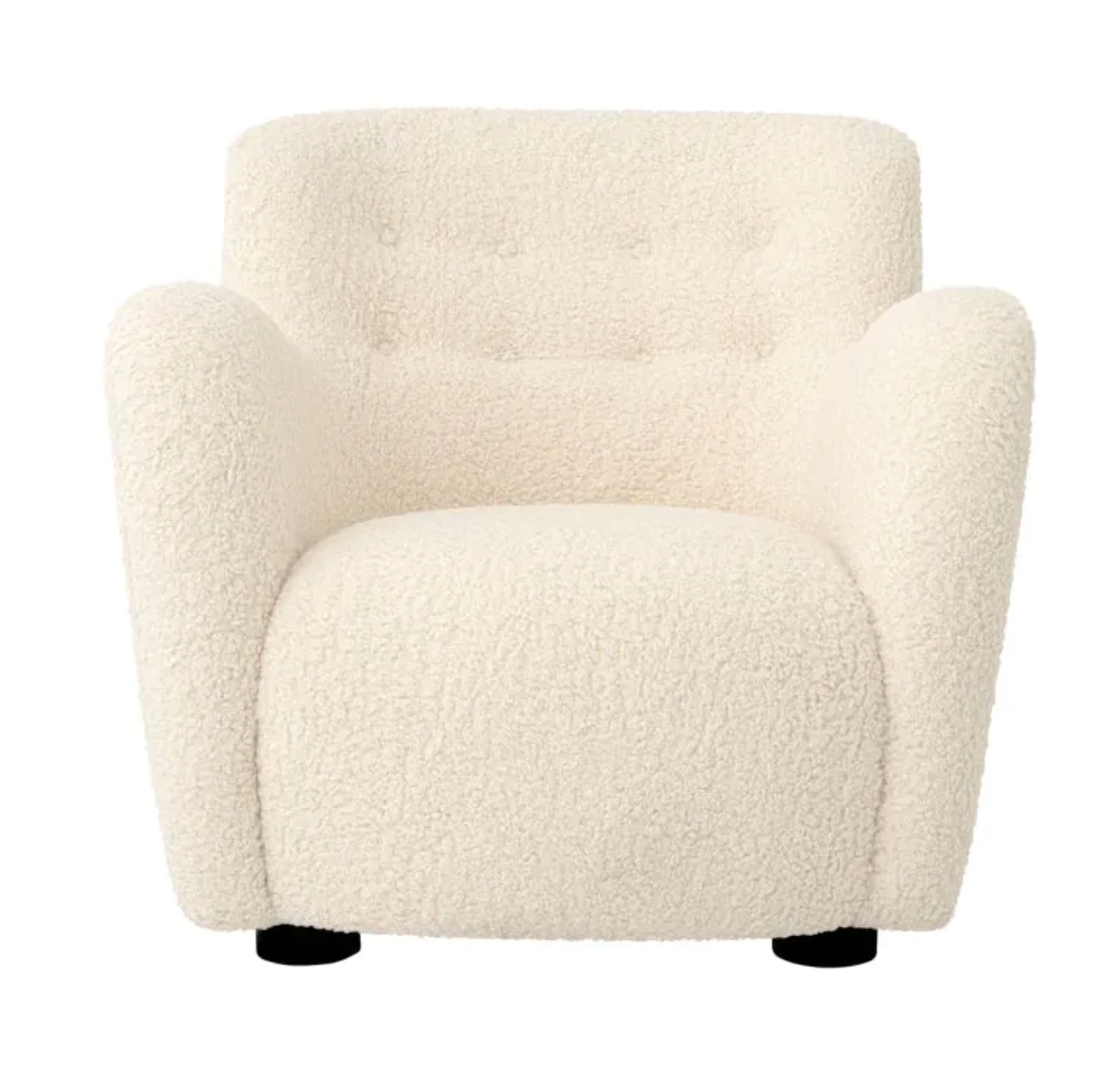 BIXBY ACCENT CHAIR in Faux shearling | black feet