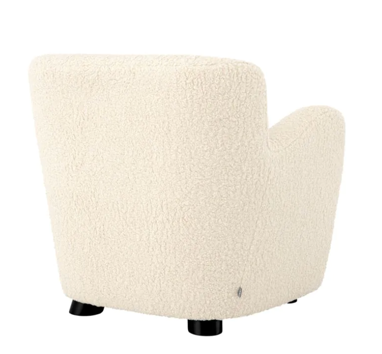 BIXBY ACCENT CHAIR in Faux shearling | black feet