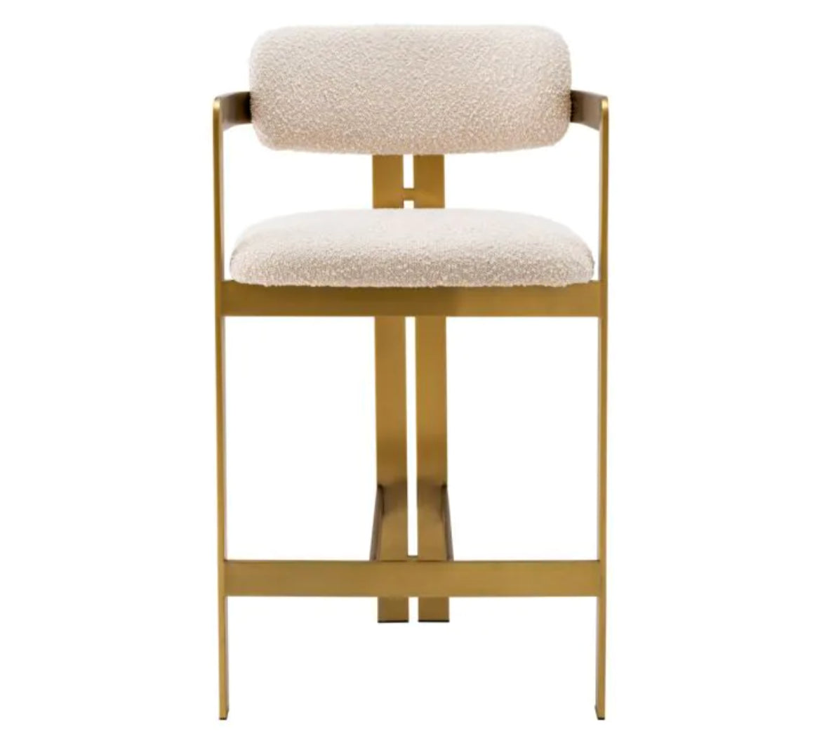DONATO COUNTER STOOL Brushed brass finish | bouclé cream image 1