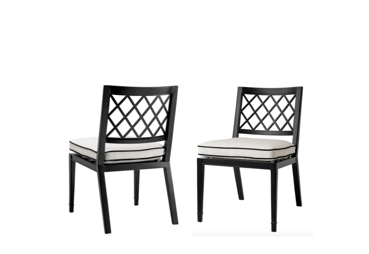 PALADIUM ARMLESS OUTDOOR DINING CHAIR in Black - Pair of 2 image 0