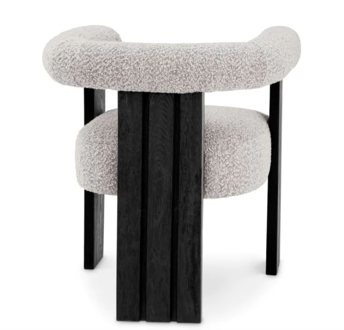 PERCY DINING CHAIR in Bouclé grey | black finish image 6