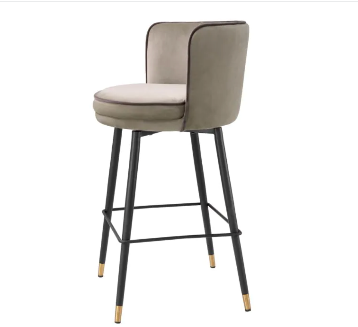 GRENADA COUNTER STOOL in Savona Greige Velvet (Pair of 2) image 2