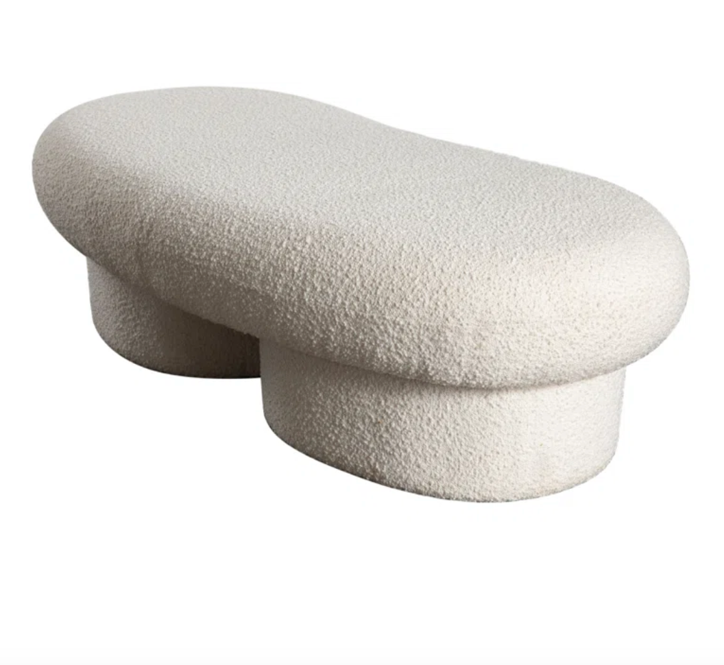CREAM BOUCLÉ BENCH image 4