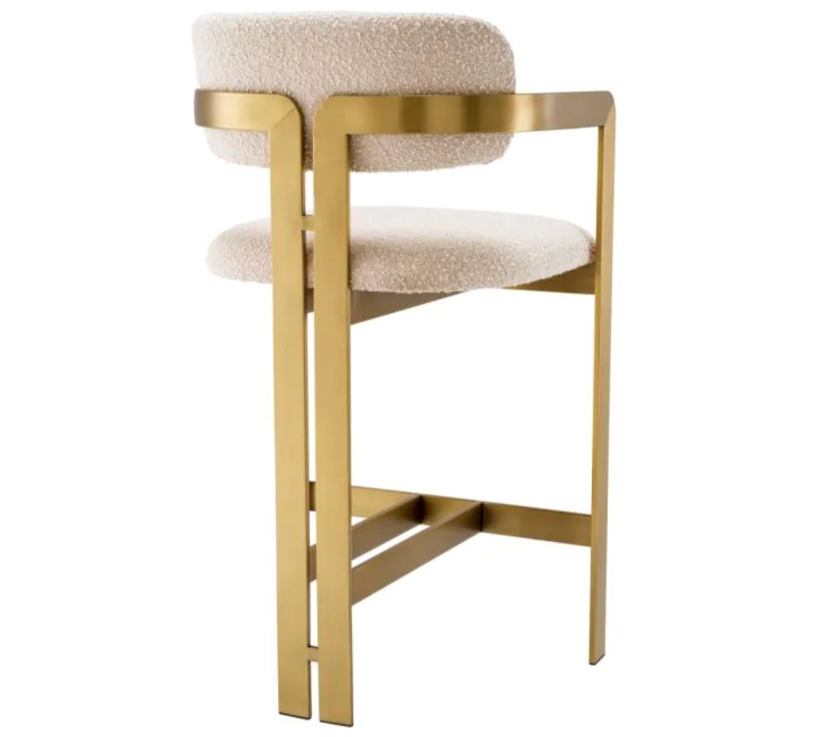 DONATO COUNTER STOOL Brushed brass finish | bouclé cream image 3