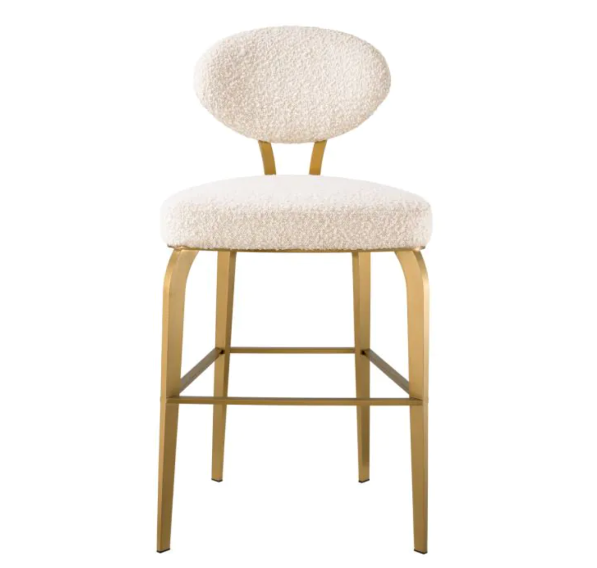 DORREGO COUNTER STOOL Bouclé cream | brushed brass finish image 2