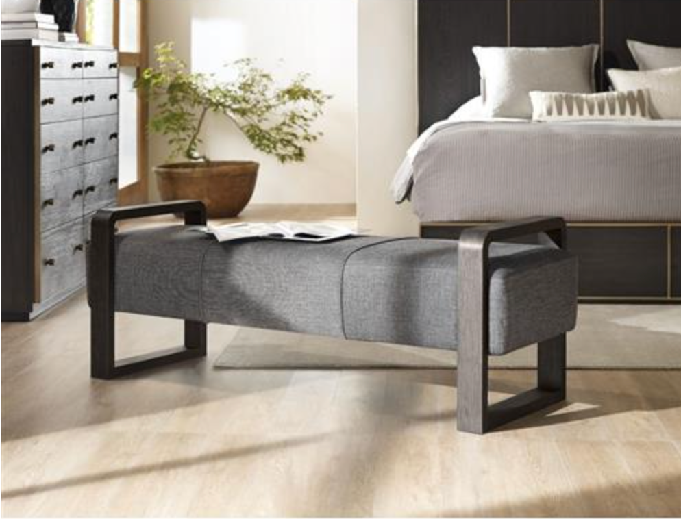 GRAPHITE UPHOLSTERED BENCH image 1