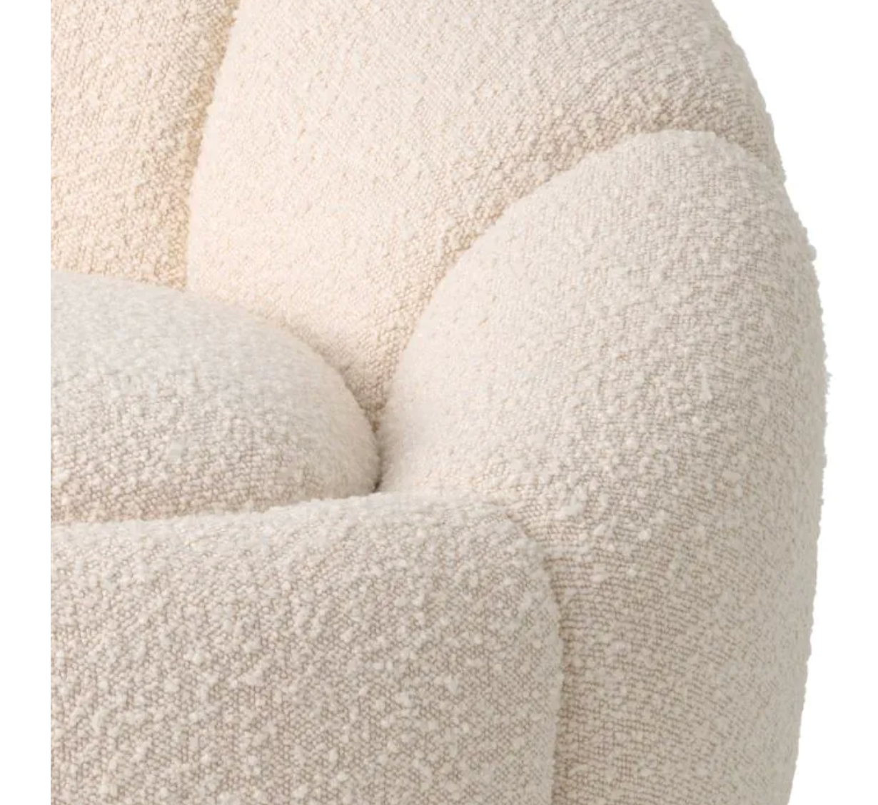 INGER SWIVEL CHAIR in Bouclé cream | brushed brass finish swivel base image 2