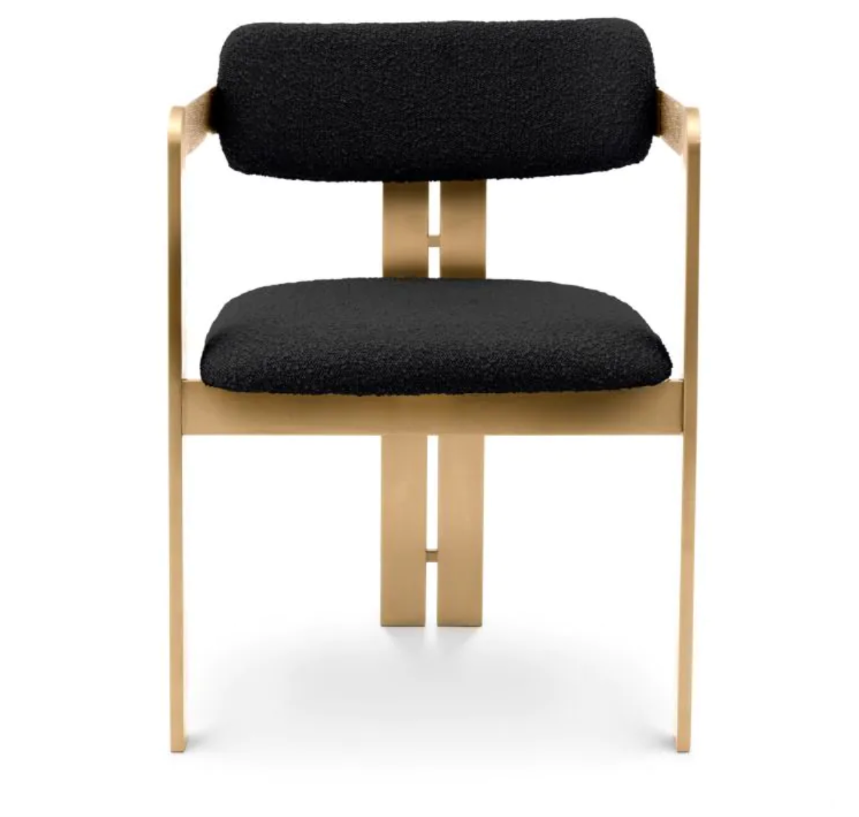 DONATO DINING CHAIR Brushed brass finish | bouclé black image 1