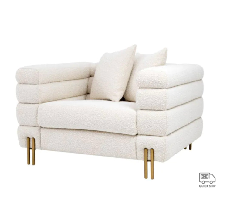 YORK ACCENT CHAIR in Bouclé Cream image 0