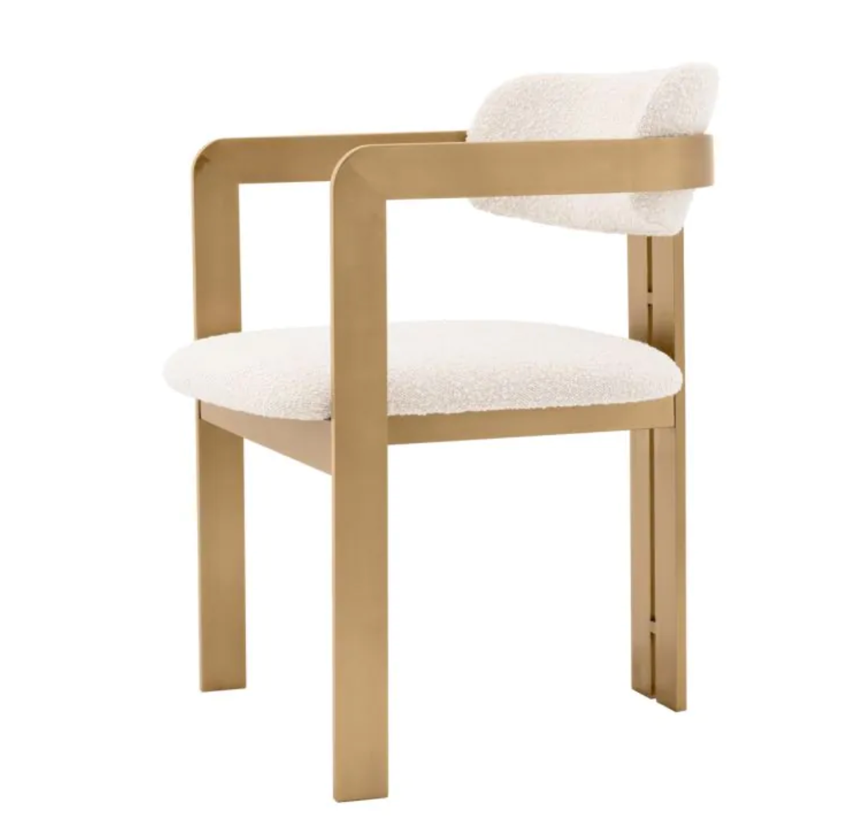 DONATO DINING CHAIR Brushed brass finish | bouclé cream image 2