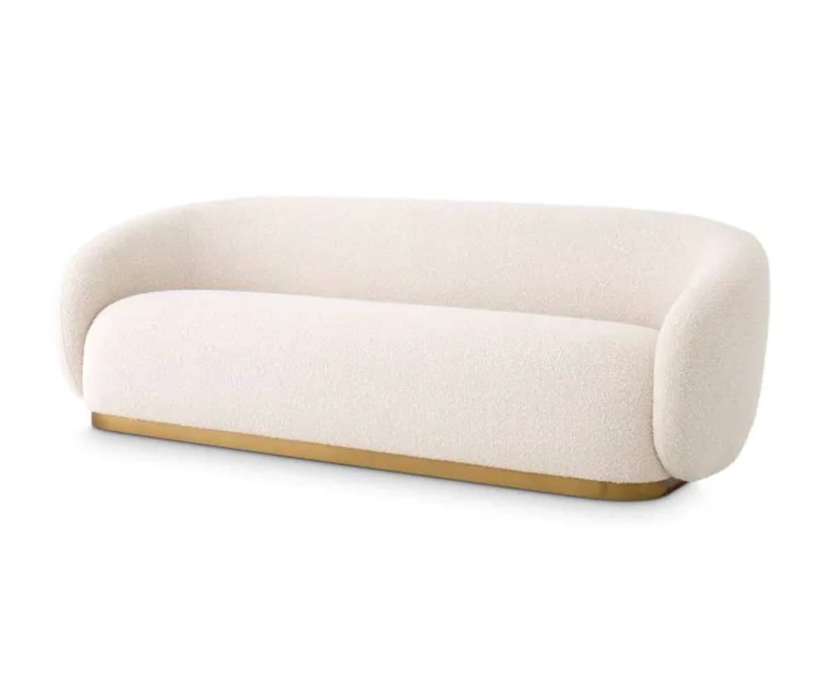 BRICE SOFA Bouclé cream | brushed brass finish base image 2