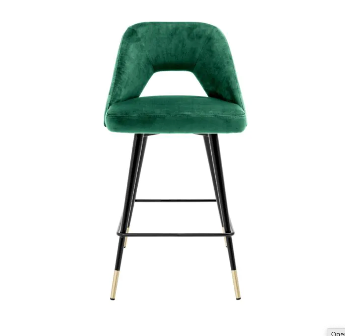 AVORIO COUNTER STOOL in Emerald Green - Pair of 2 image 5