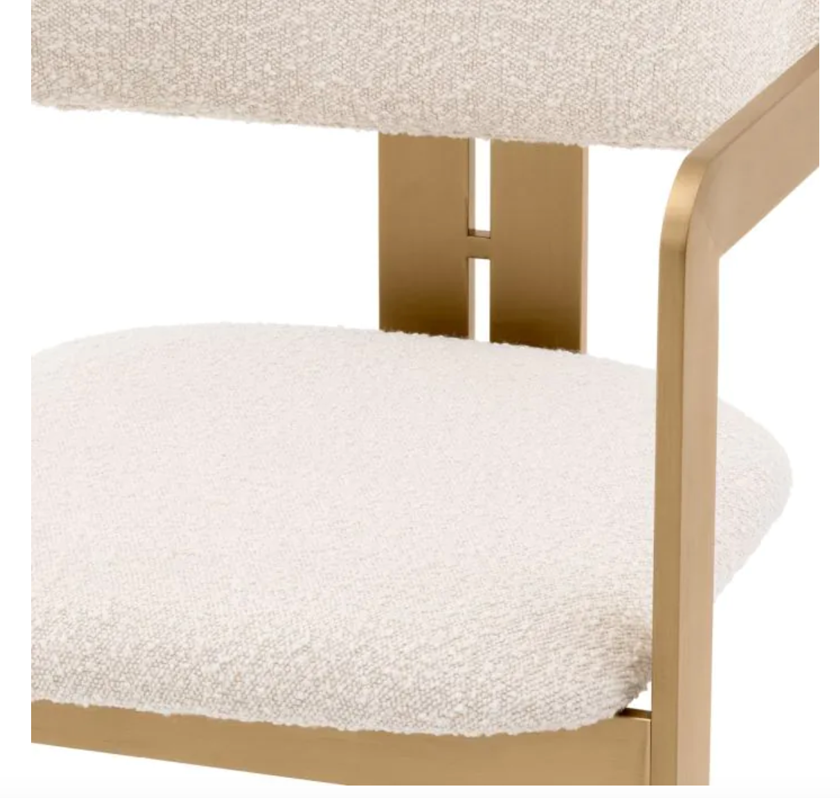 DONATO DINING CHAIR Brushed brass finish | bouclé cream image 3