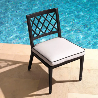 PALADIUM ARMLESS OUTDOOR DINING CHAIR in Black - Pair of 2 image 3