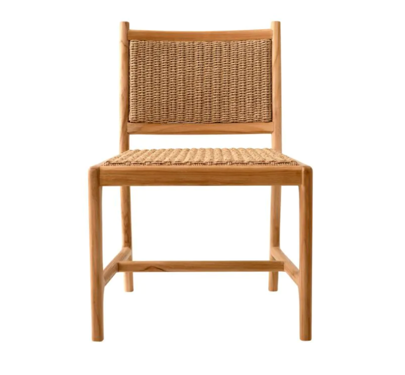 ARMLESS OUTDOOR PIVETTI CHAIR in Natural Teak- Pair of 2 image 4