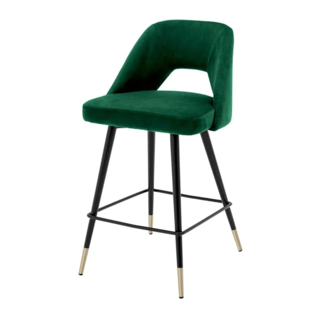 AVORIO COUNTER STOOL in Emerald Green - Pair of 2 image 0