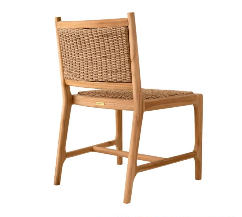 ARMLESS OUTDOOR PIVETTI CHAIR in Natural Teak- Pair of 2 image 2