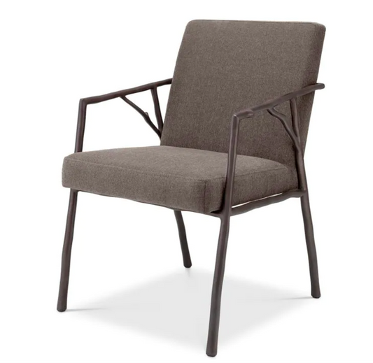 ANTICO DINING CHAIR Abrasia grey brown | medium bronze finish image 0