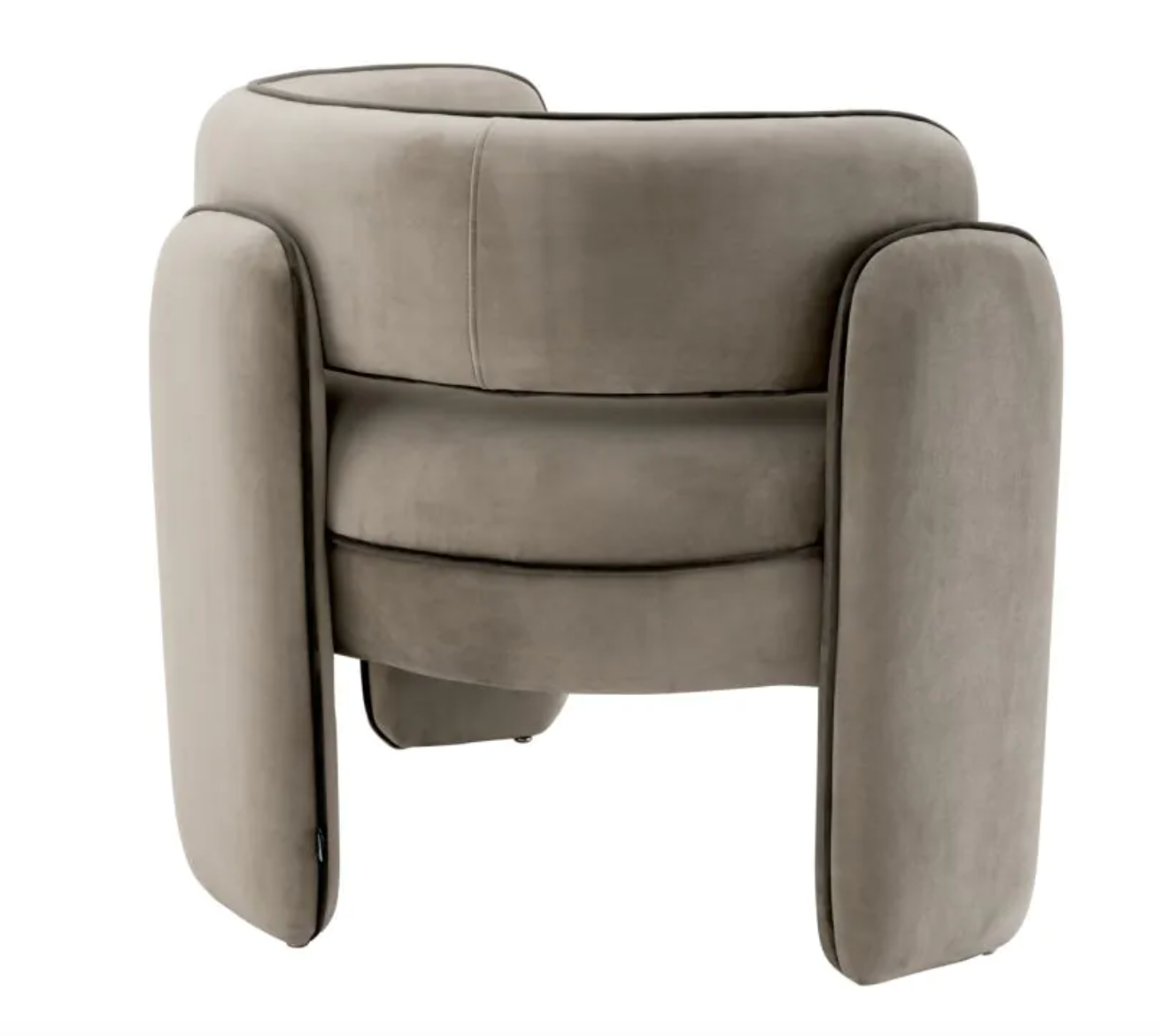 CHAPLIN CHAIR in Savona greige velvet | savona grey velvet piping image 3