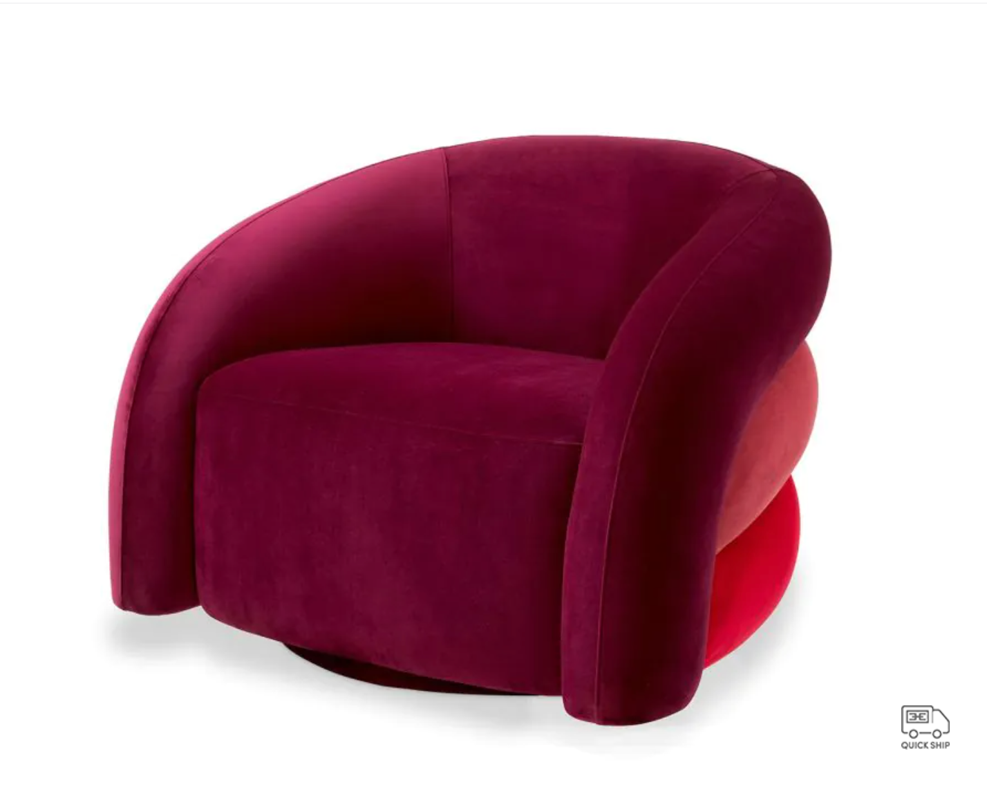 NOVELLE ACCENT CHAIR in Savona Bordeaux Red Velvet image 0