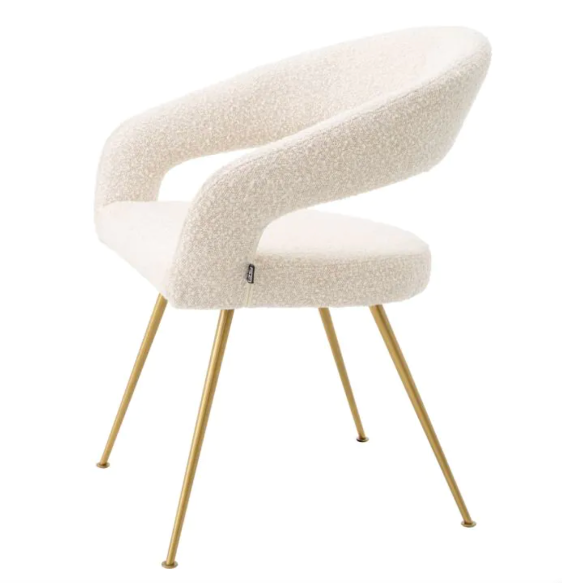 BRAVO DINING CHAIR Bouclé cream | brushed brass finish legs image 2