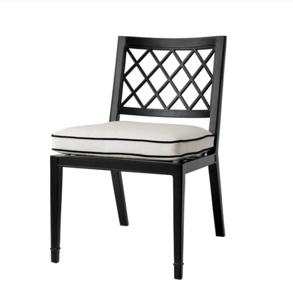PALADIUM ARMLESS OUTDOOR DINING CHAIR in Black - Pair of 2 image 1