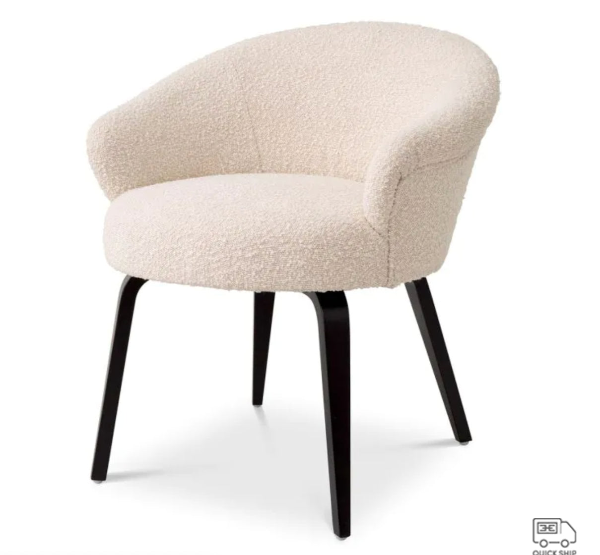 MORRETTI DINING CHAIR in Bouclé cream | black legs image 0