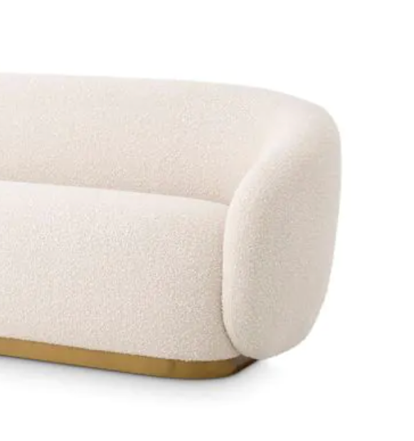 BRICE SOFA Bouclé cream | brushed brass finish base image 1