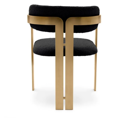 DONATO DINING CHAIR Brushed brass finish | bouclé black image 3