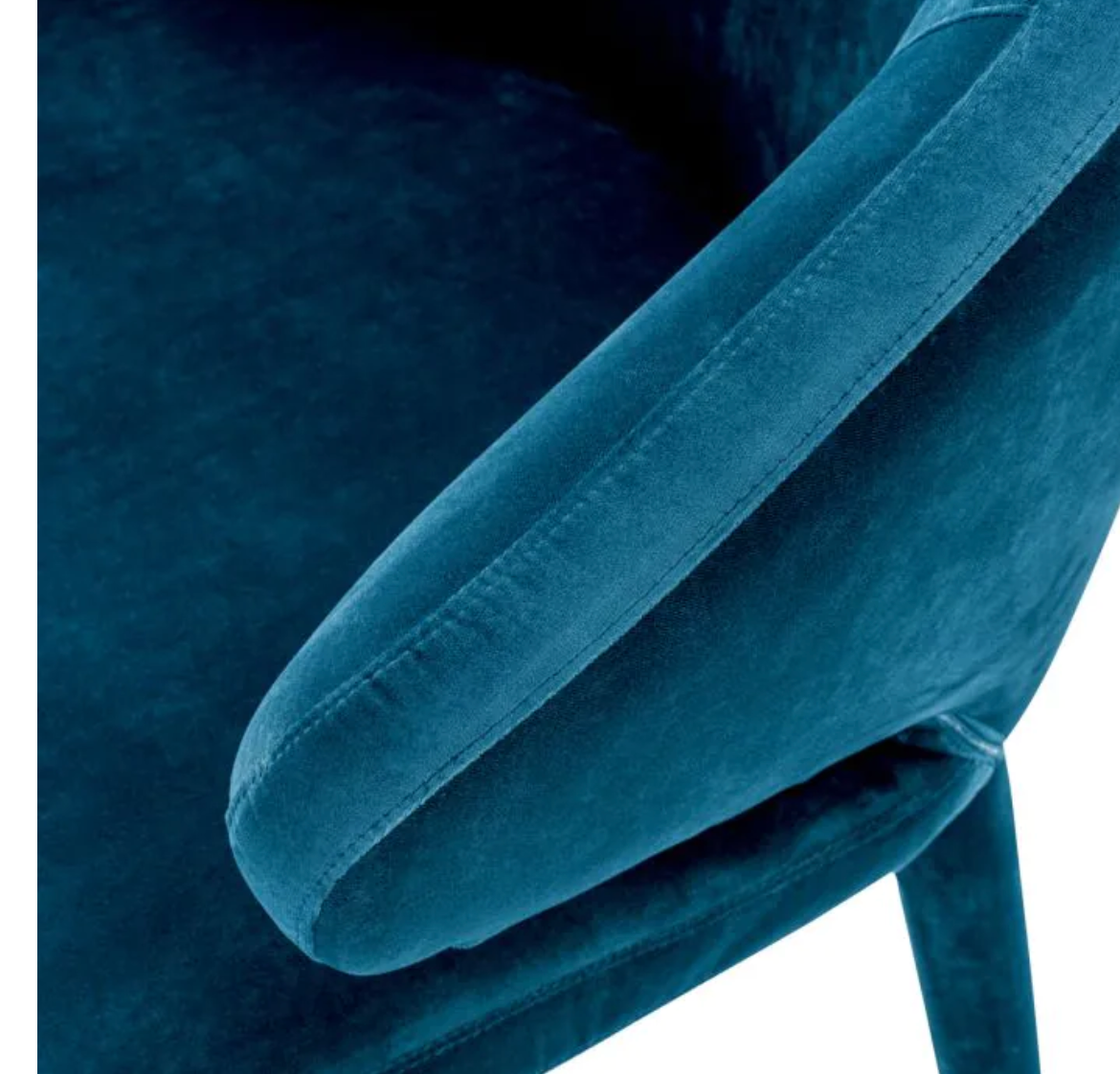 CARDINALE DINING CHAIR in Roche teal blue velvet | upholstered legs image 3