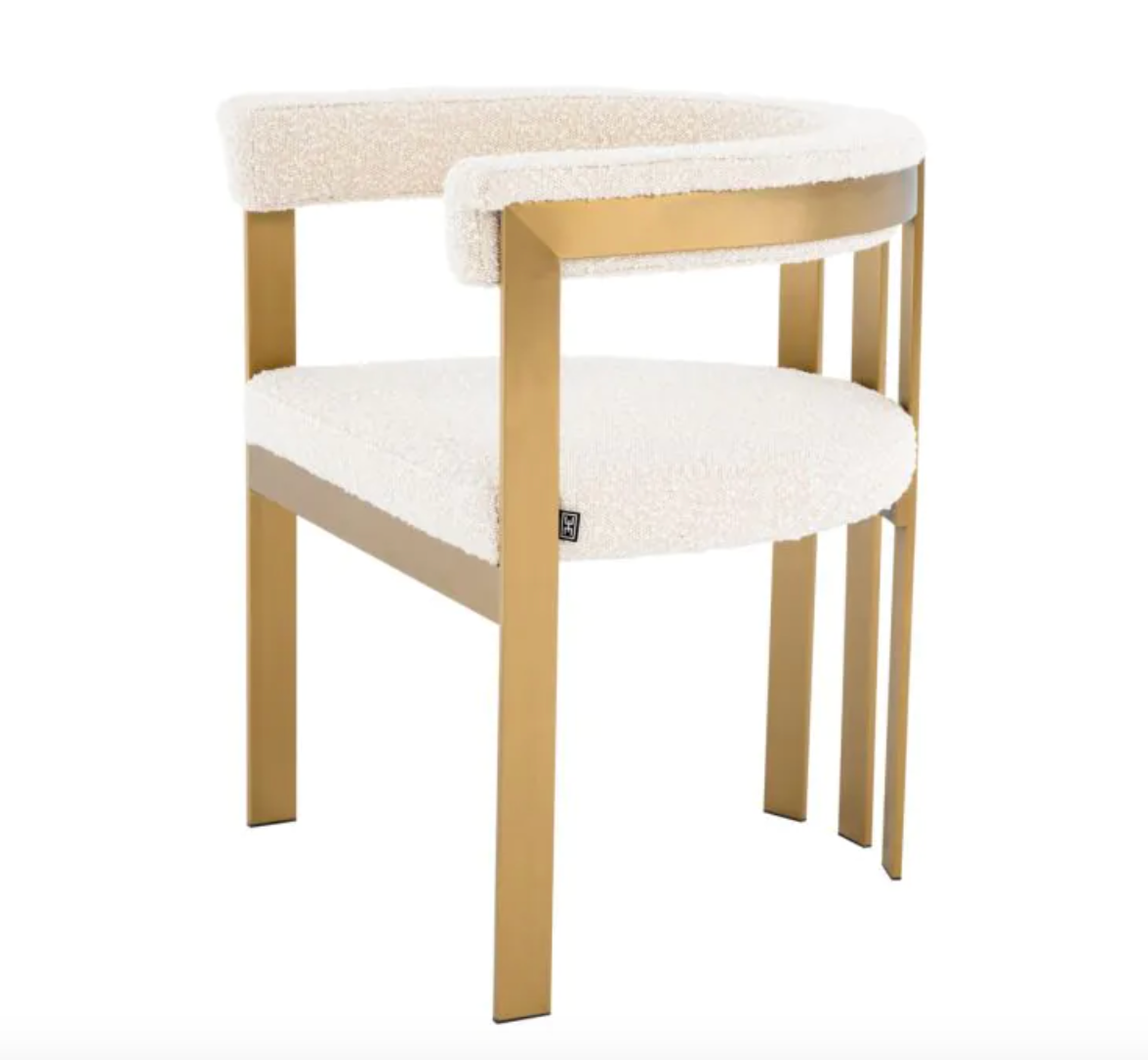 CLUBHOUSE DINING CHAIR in Brushed brass finish | savona grey ve image 0