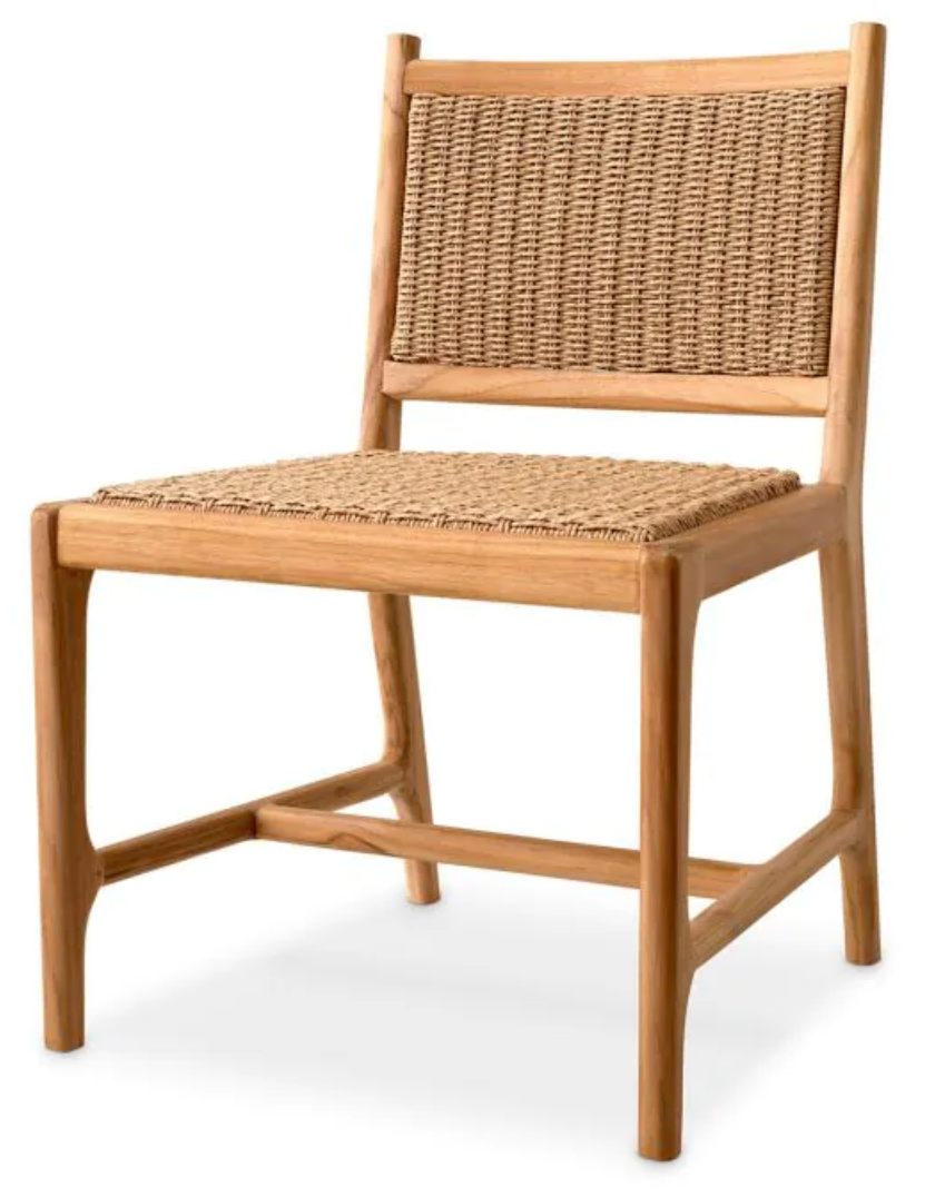 ARMLESS OUTDOOR PIVETTI CHAIR in Natural Teak- Pair of 2 image 6