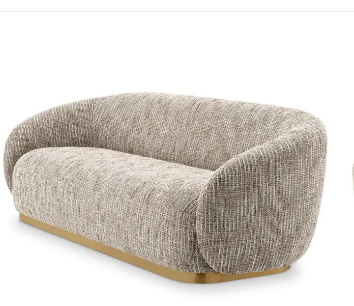 BRICE SOFA in Mademoiselle beige | brushed brass finish base image 3