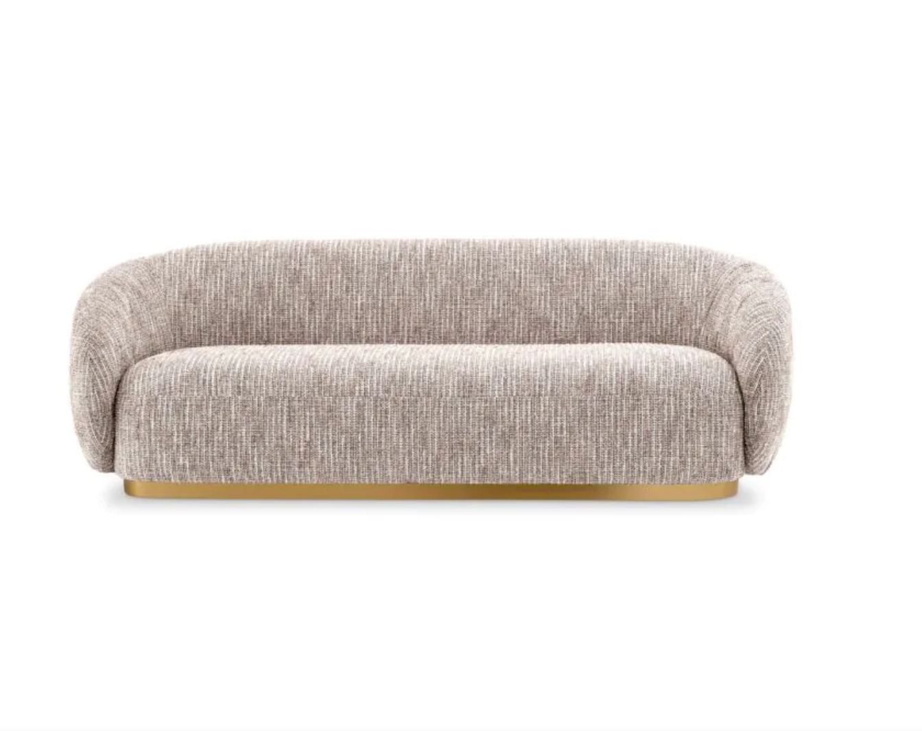 BRICE SOFA in Mademoiselle beige | brushed brass finish base image 1