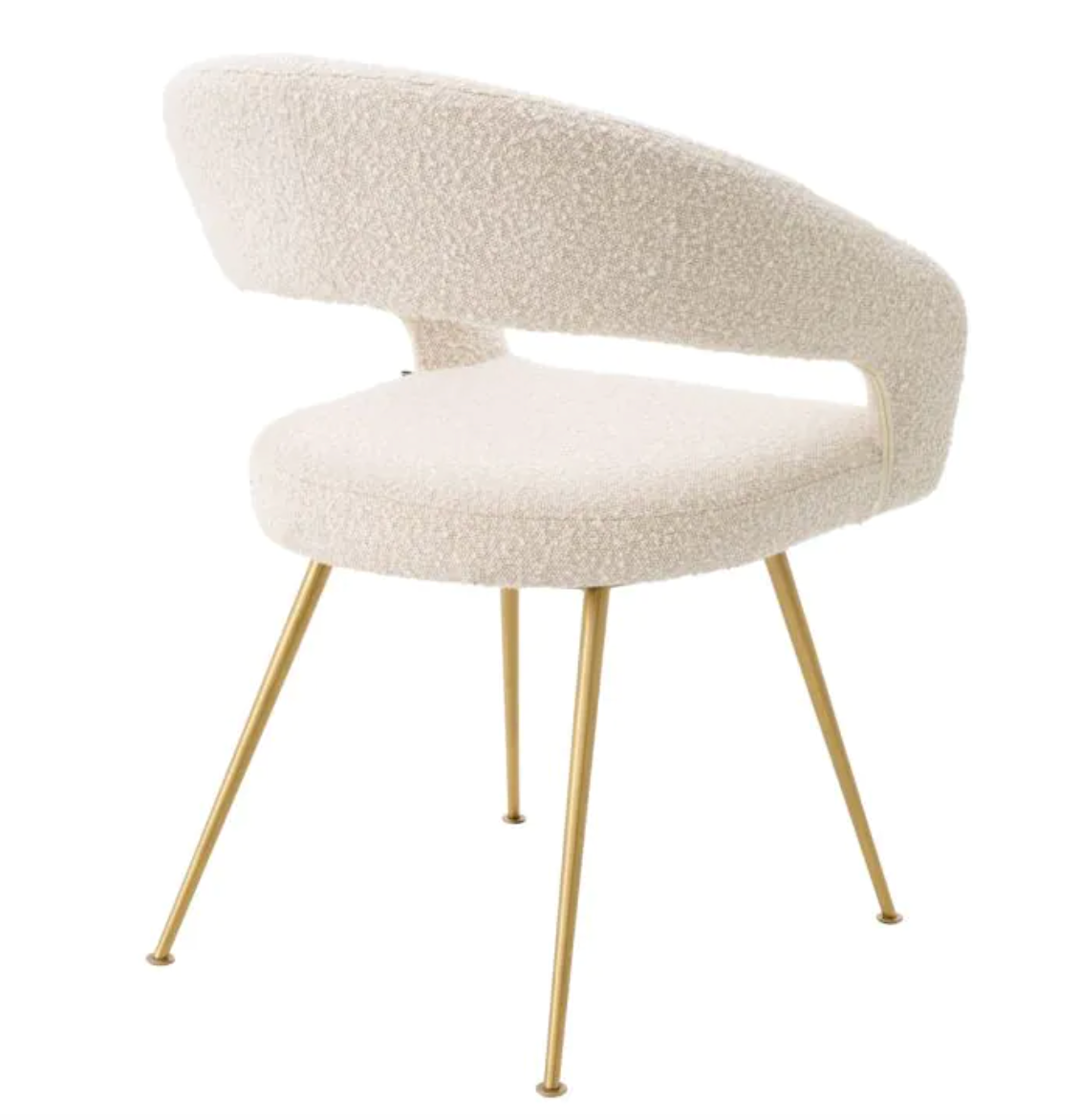 BRAVO DINING CHAIR Bouclé cream | brushed brass finish legs image 4