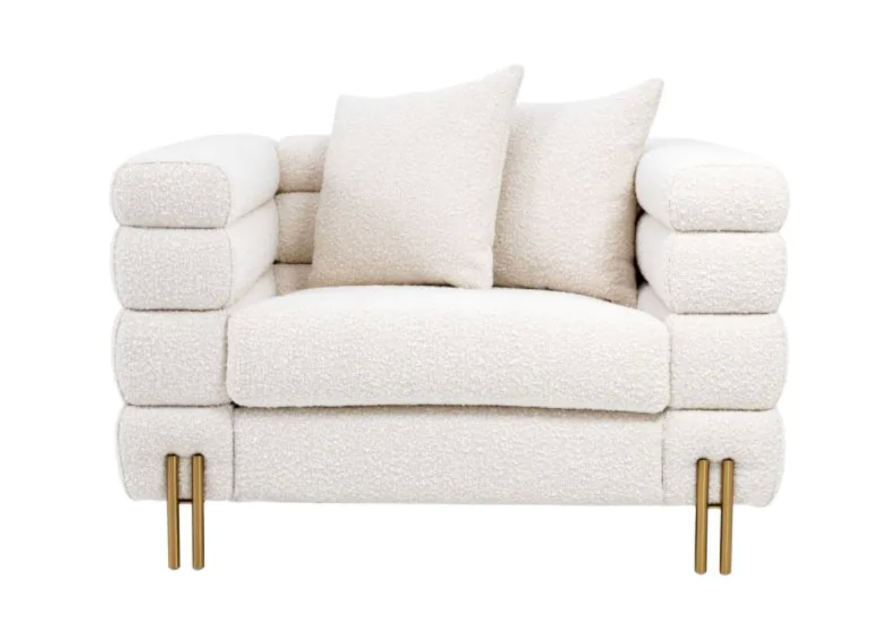 YORK ACCENT CHAIR in Bouclé Cream image 1