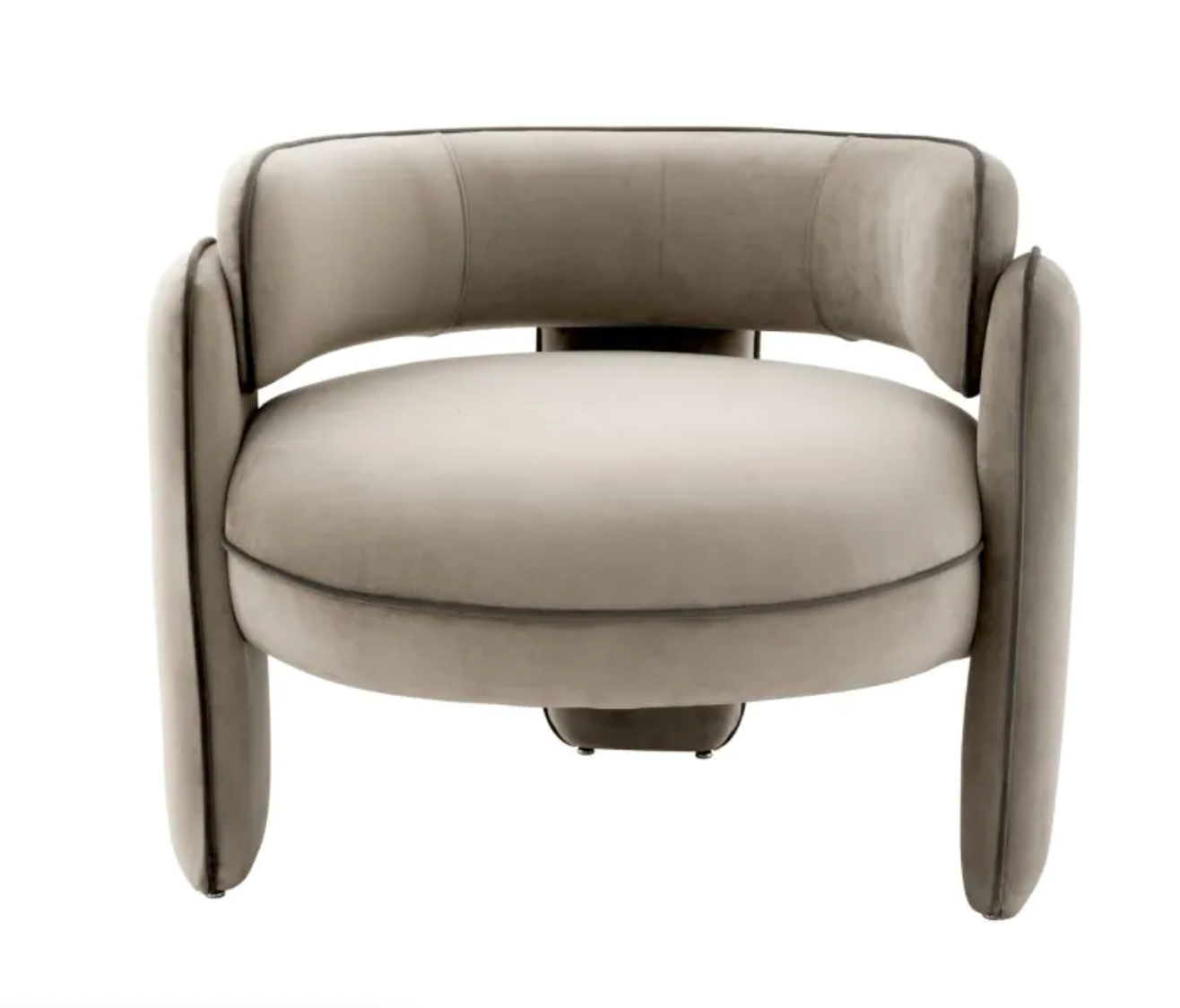 CHAPLIN CHAIR in Savona greige velvet | savona grey velvet piping image 1