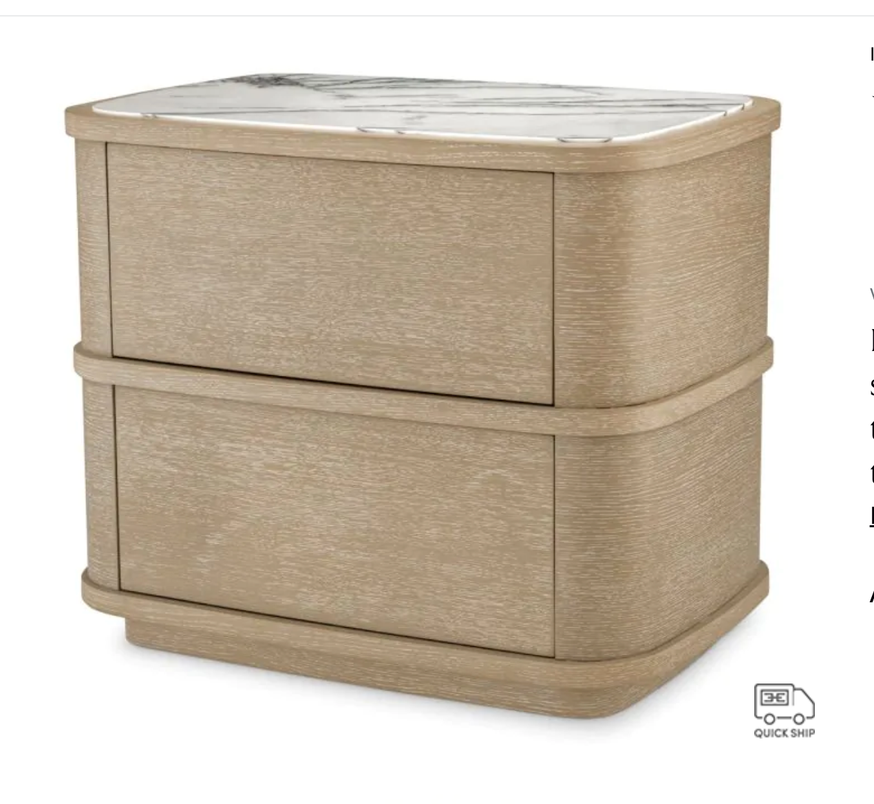 Cabana Two Drawer Nightstand in Washed Oak image 2